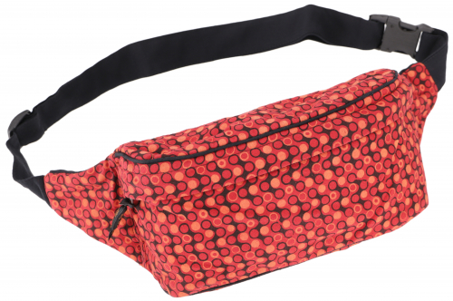 Large printed fabric belt bag, crossbody bag, hip bag - red - 15x20x5 cm 