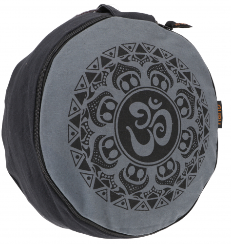 Yoga Kissen, Yogakissen, bedrucktes Meditationskissen mit Dinkel Fllung - schwarz/grau - 13x30x30 cm  30 cm