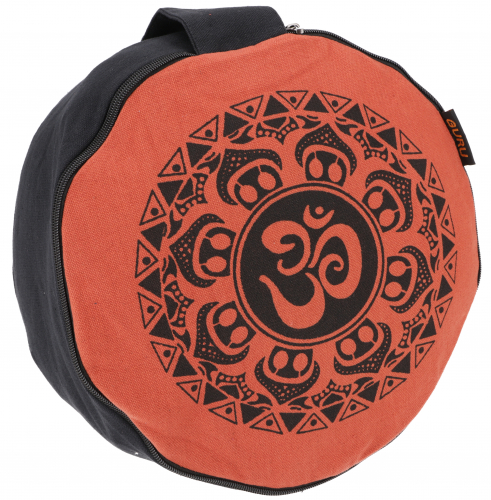 Yoga cushion, yoga cushion, printed meditation cushion with spelt filling - black/rust orange - 13x30x30 cm  30 cm