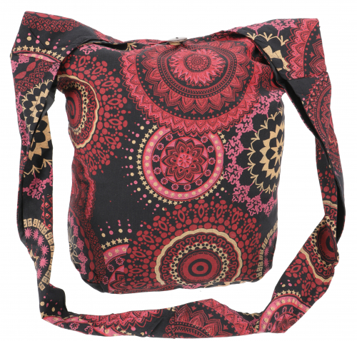 Sadhu Bag, ethno shopper, printed shoulder bag - pink - 32x34x14 cm 