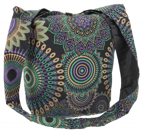 Sadhu Bag, ethno shopper, printed shoulder bag - purple - 32x34x14 cm 