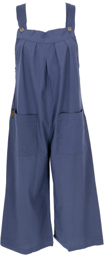 Airy dungarees, ethno style boho oversize one-piece, overall - dark blue