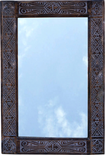 Handcrafted mirror - antique white ethno 75*50 cm