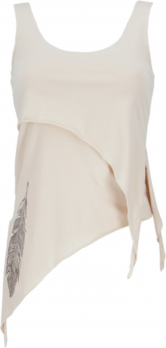 Festival elf top made from organic cotton, camp top, pixitop - beige
