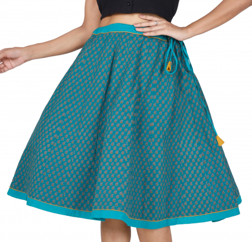 Wide swinging summer skirt - turquoise