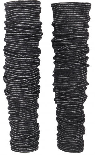 Long cotton leg warmers, cotton knit ethno leg warmers - black - 90 cm