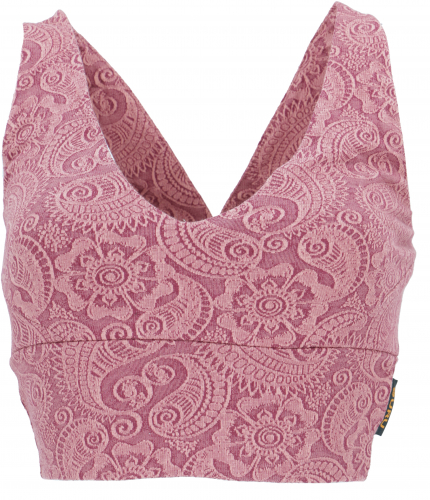 Belly top, bra top, yoga top made from organic cotton - antique pink