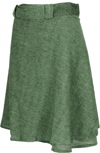 Lightweight wrap skirt, boho cotton summer skirt - green