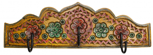 Indische Vintage Hakenleiste, Garderobe, Schlsselbrett - Design 6 - 12x38x2 cm 