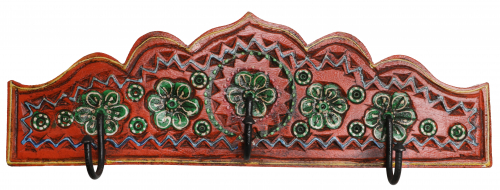 Indische Vintage Hakenleiste, Garderobe, Schlsselbrett - Design 7 - 12x38x2 cm 