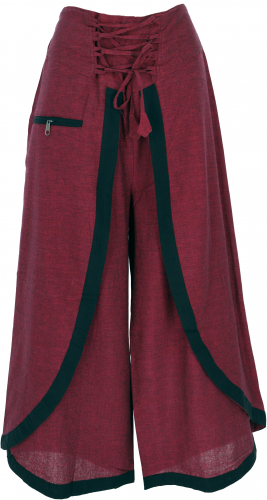 Palazzo pants, boho culottes, oriental pants, summer pants - wine red