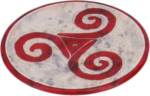 Indischer Rucherstbchenhalter  7,5 cm aus Speckstein, Untersetzer - Triskele