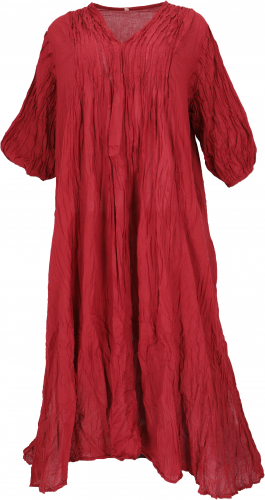 Boho maxi dress, airy long summer dress for strong women in a crash look - red