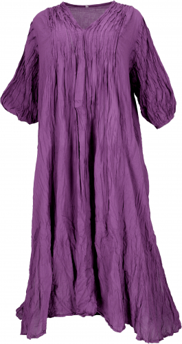 Boho maxi dress, airy long summer dress for strong women in crash look - lilac
