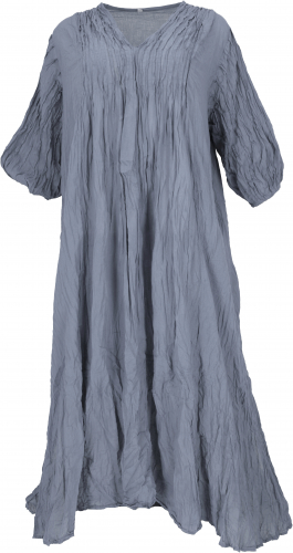 Boho maxi dress, airy long summer dress for strong women in crash look - dove gray