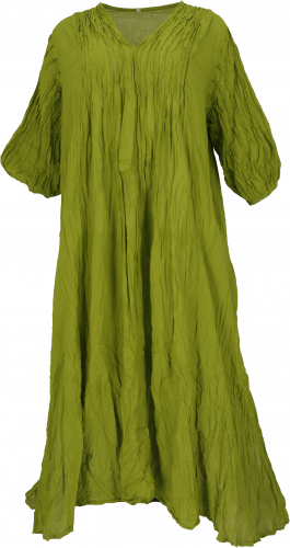 Boho maxi dress, airy long summer dress for strong women in a crash look - lemon-green