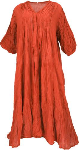 Boho maxi dress, airy long summer dress for strong women in a crash look - orange