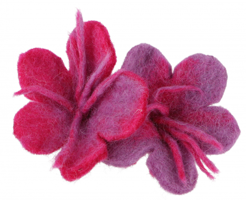 Hair tie `Felt flower`, hand-felted flower hair ornament - lilac/pink 8 cm