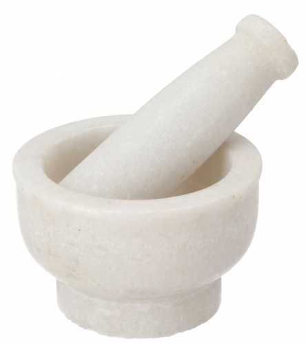 Mortar, spice mill made of white marble - Model 2 - 6x10x10 cm  10 cm