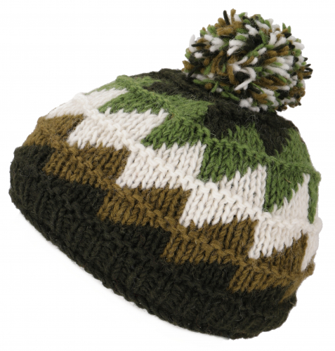 Beanie hat, bobble hat from Nepal, winter hat - model 8