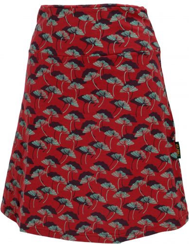 A-line skirt made from organic cotton, comfortable organic skirt - red
