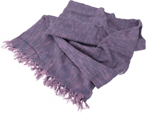 Soft woven cotton blanket with fringes - purple - 105x170x0,2 cm 