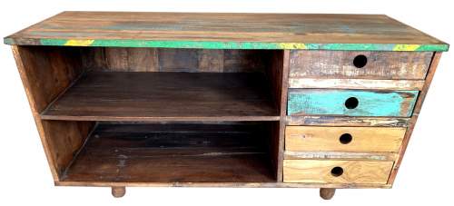 Chest of drawers, side cabinet, TV cabinet made of recycled wood - model 11a - 58x119x45 cm 