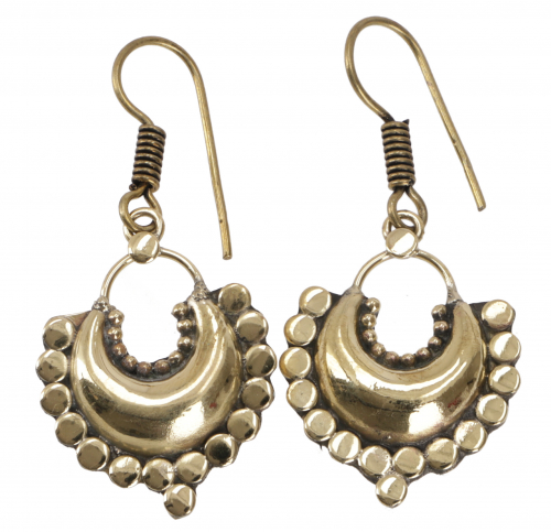 Golden brass tribal earrings, ethnic earrings - 4,5 cm 2 cm