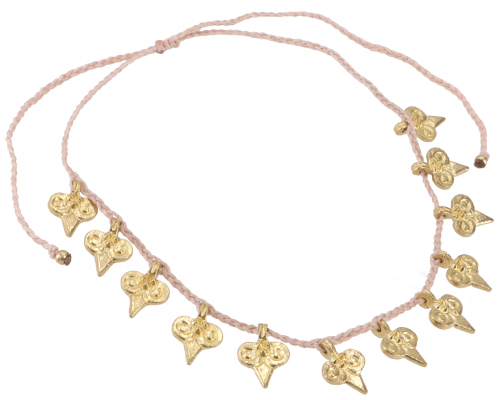 Macram necklace costume jewelry, boho headdress tiara - pink - 75 cm