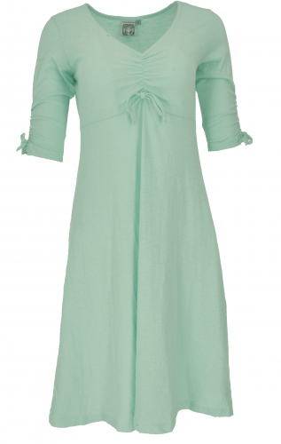 Organic cotton midi dress, basic organic dress - seagreen