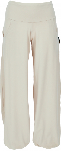 Organic cotton yoga pants, pluderhose - sand