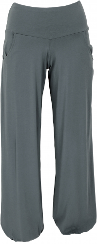 Organic cotton yoga pants, pluderhose - dark gray