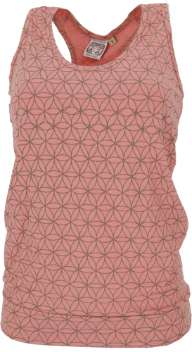Tank top, Flower of Life yoga top made from organic cotton - desert sand