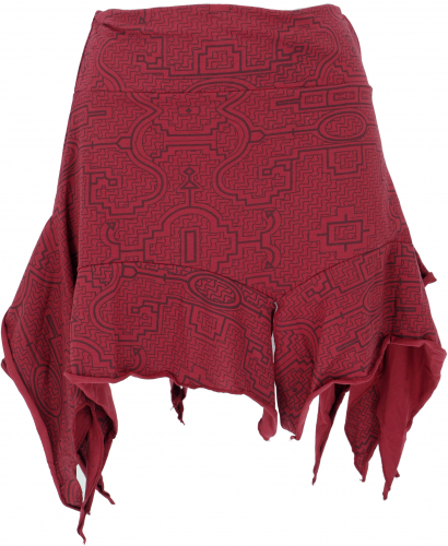 Mini skirt, zig/zag skirt, elf skirt made of organic cotton - red