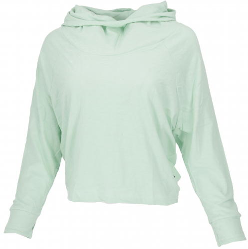 Wide hoodie with batwing sleeves made from organic cotton - mint