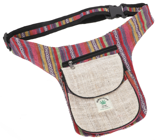 Hemp ethno sidebag, Nepal belt bag - model 13 - 25x20x4 cm 