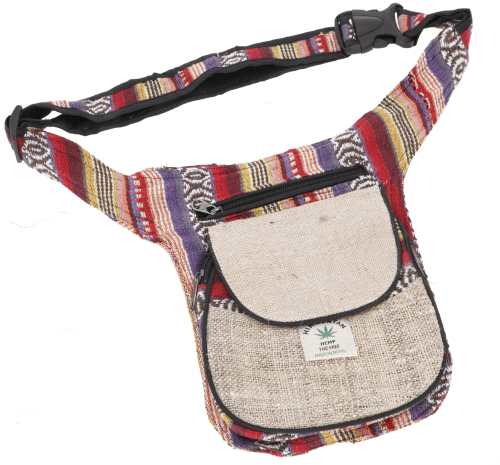 Hemp ethno sidebag, Nepal belt bag - model 14 - 25x20x4 cm 