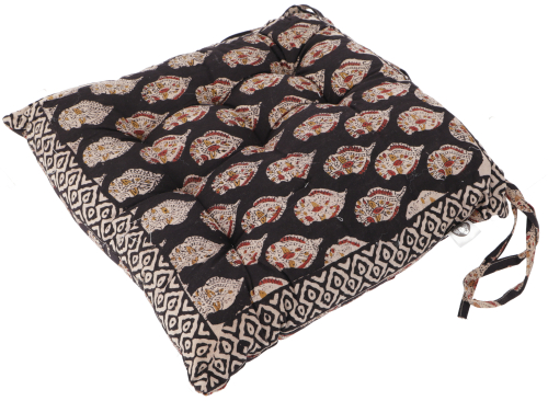 Quilted cushion from India, hand-printed ethno chair cushion 40*40 cm - model 16