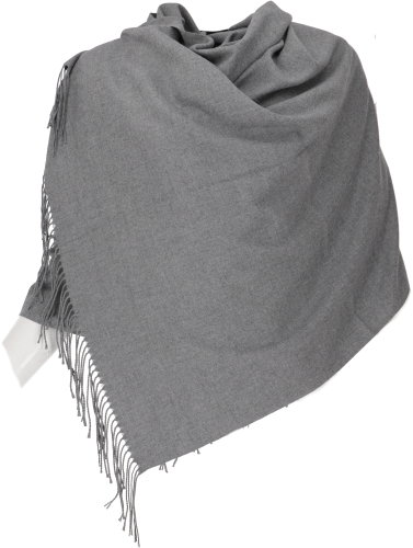 Super soft scarf, wide wool scarf - dark gray - 170x67 cm