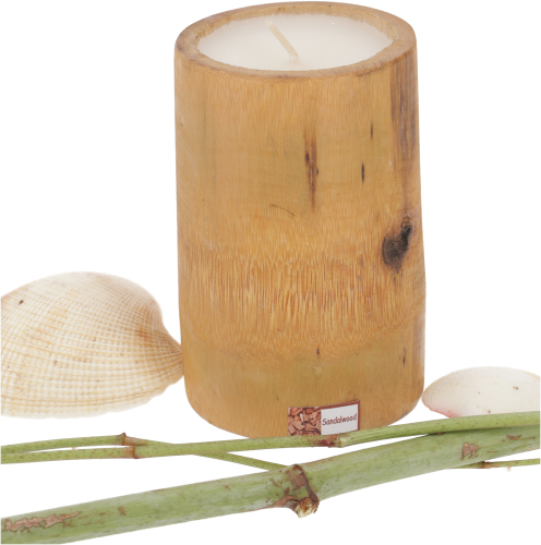 Exotic Thai scented candle bamboo - 10 cm natural
