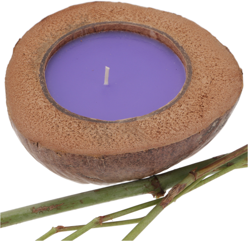 Exotische Duftkerze Kokosnuss 15 cm - Lavendel