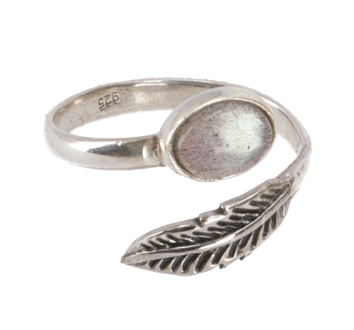 Filigree silver ring with gemstone, Indian silver ring - labradorite