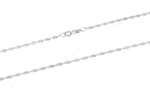 Fine, twisted silver chain - 45 cm