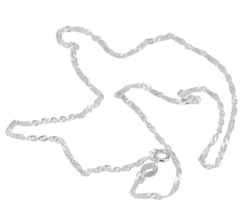 Fine, twisted silver chain - 40 cm