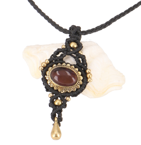 Boho macram necklace, unique elf jewelry, festival jewelry, boho choker - amethyst/black