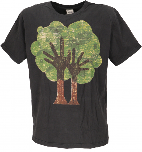 Retro T-Shirt, Tree save earth T-Shirt - Tree/schwarz