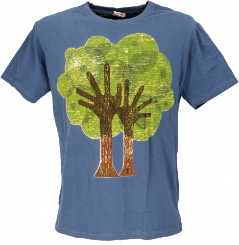 Retro T-Shirt, Tree save earth T-Shirt - Tree/blau
