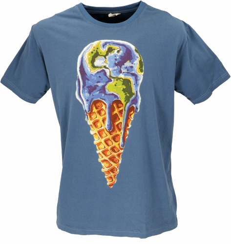 Retro T-Shirt, Tree save earth T-Shirt - Ice/blau