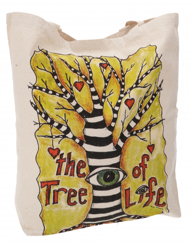 No time shopper bag, sturdy shopping bag, beach bag, yoga bag - The tree of life - 48x45x13 cm 