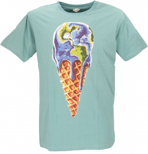 Retro T-Shirt, Tree save earth T-Shirt - Ice/aqua